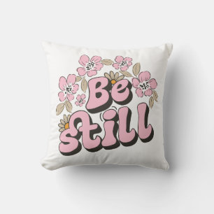 Bli fortfarande skript i Retro-Blommigtar och bota Kudde