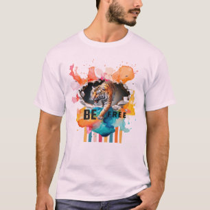 Bli fri tiger-design T-skjorta T Shirt