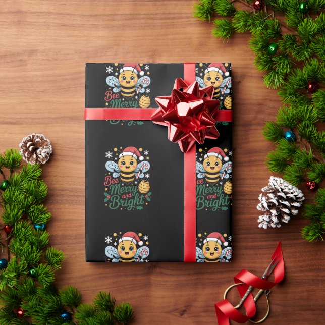 Bli glad och ljus jul honung Santa hatt Presentpapper (Julgåva)