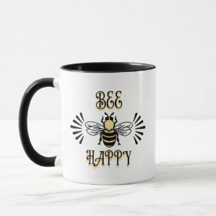 Bli Glad   Vintage Färger Honungsbi Mugg
