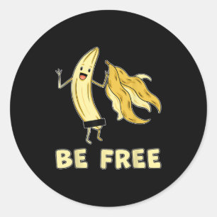Bli gratis Banana Graphic Fruit Älskare Freedom H Runt Klistermärke