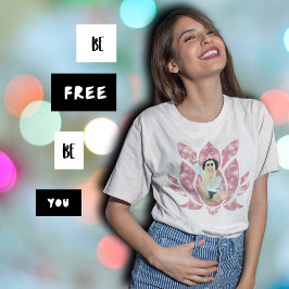 Bli gratis Woman Sitta Lotus Flower T Shirt