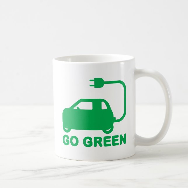 Bli Grön ~ Kör Elbilar Kaffemugg (Höger)