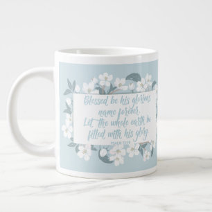 Bli hans Namn Psalm Christian Verse-Blommigt Jumbo Mugg