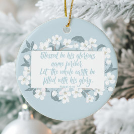 Bli hans Namn Psalm Christian Verse Söt Julgransprydnad Keramik