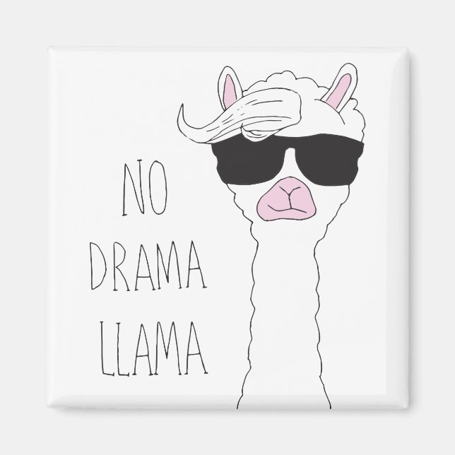 Bli ingen Drama Llama Art Tecknad Art Magnet (Framsidan)