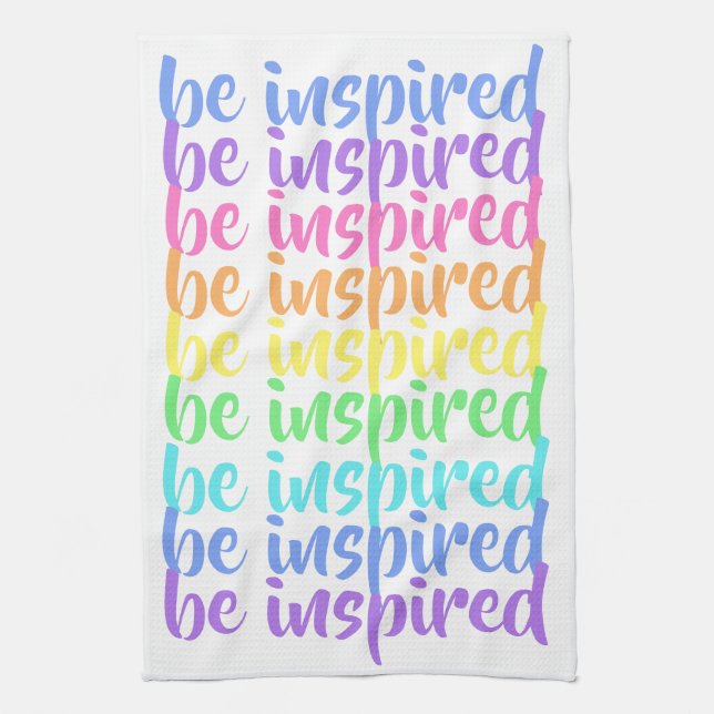 "Bli inspirerad", Rainbow Kitchen Towel Kökshandduk (Vertikal)