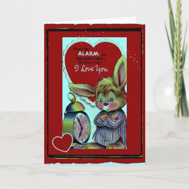 Bli inte orolig för Retro Rabbit Valentine Helgkort (Framsida)