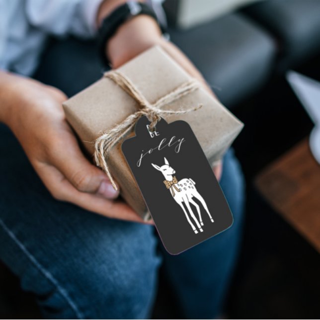 Bli Jolly Hjort Black-Juletiketter Presentetikett (Skapare uppladdad)