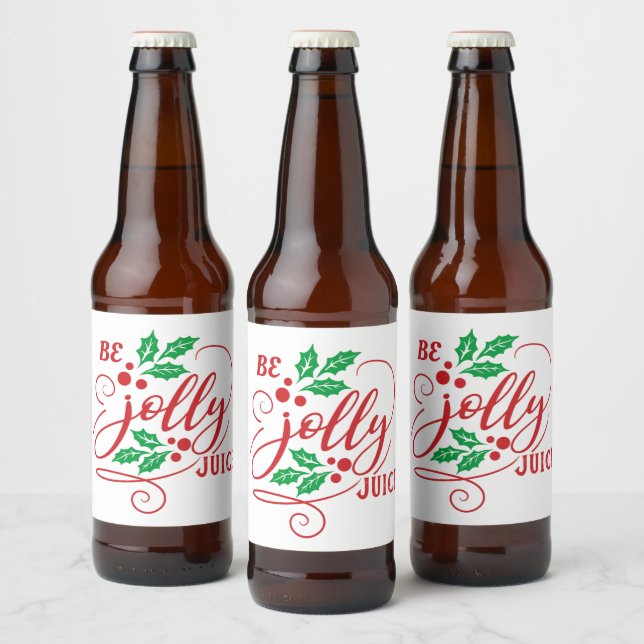 Bli Jolly Juice JulCheer Beer Flaska Ölflaska Etikett (Flaskor)
