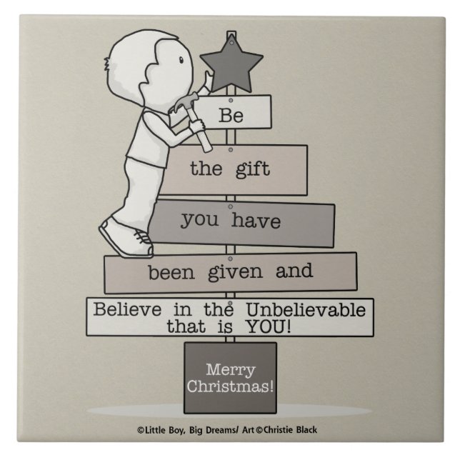 Bli Julgran (Tan) Kakelplatta (Framsidan)