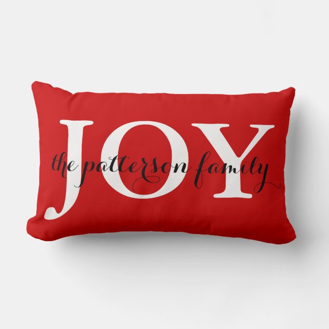 Bli jultomte Joy Red White Personlig Lumbarkudde (Framsida)