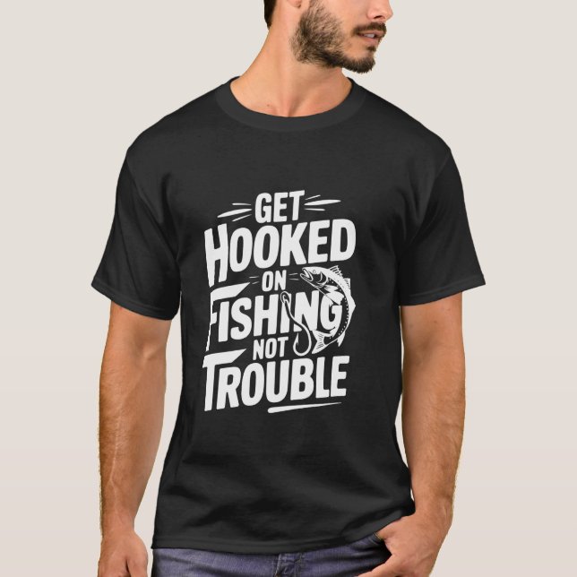 Bli Krokat på Fiske Inte Problem T Shirt (Framsida)