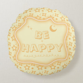 Bli Lycklig Cute Little Stars Mönster Round Pillow Rund Kudde