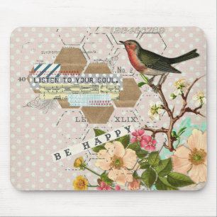 Bli Lycklig Digital Bird Collage Musmatta