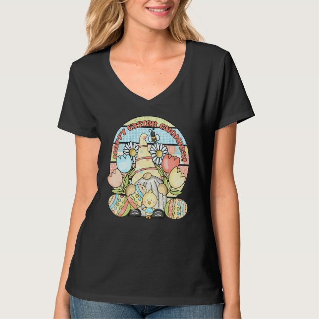 Bli Lycklig Dy Gnome Christian Påsk Day Påsk Bunn T Shirt (Framsida)