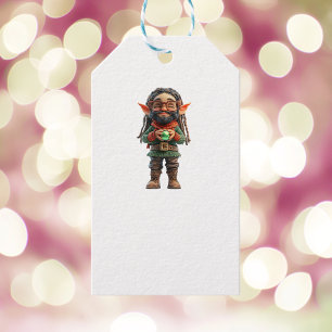 Bli Lycklig jul, Elf White Gift-Märkre Presentetikett