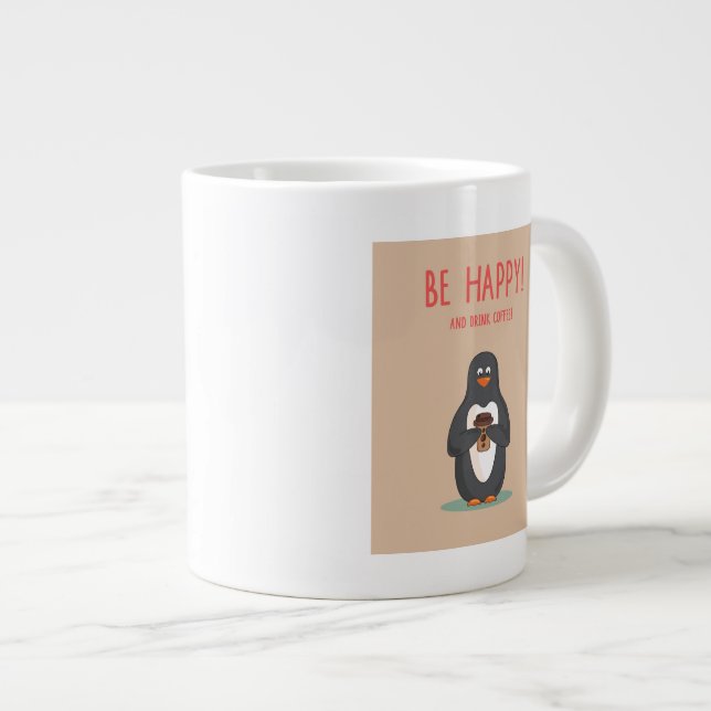 Bli Lycklig och dricka kaffe Jumbo Mugg (Framsida höger)