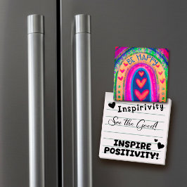 Bli Lycklig Rainbow Inspiritivity Trendig Colorful Magnet