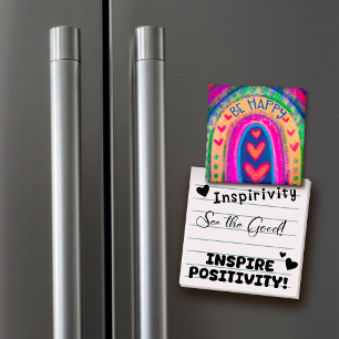 Bli Lycklig Rainbow Inspiritivity Trendig Colorful Magnet