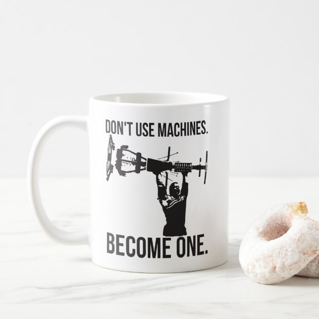 Bli Maskin - Lustigt Tecknad Strongman Lyfts Kaffemugg (Med munk)