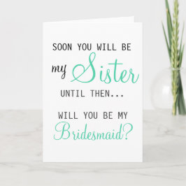 Bli min Bridesmaid - blivande svärsyster Inbjudan