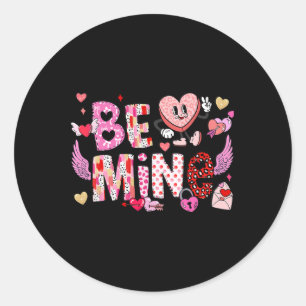 Bli min fantny Valentine Candy Heart Runt Klistermärke