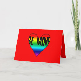 Bli min Gay Rainbow Kärlek Valentine hälsning Helgkort