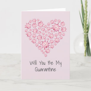 Bli min karantänhjärtan Valentine Helgkort