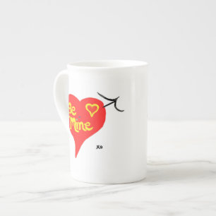 Bli min Lycklig Valentine Bone China Mugg Benporslin Mugg