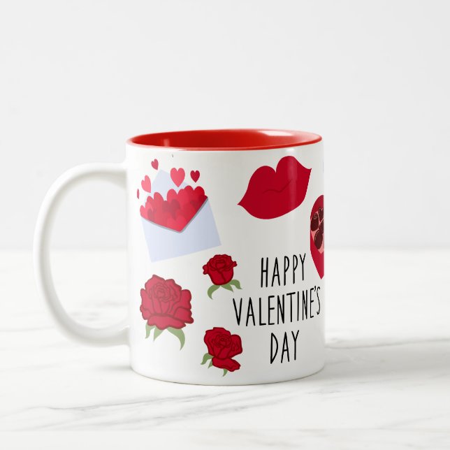 Bli min Lycklig Valentine Två-Tonad Mugg (Vänster)