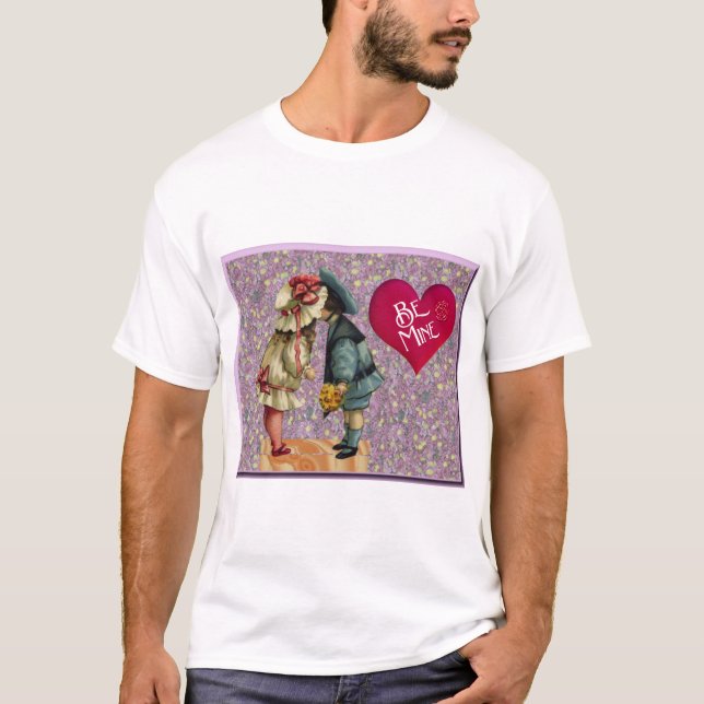 "Bli min" Sweet Nostalgic Valentine T Shirt (Framsida)