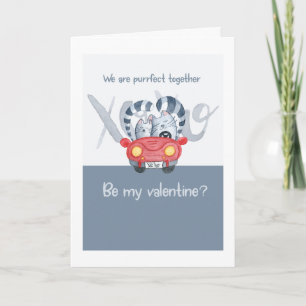 Bli min Valentine Cute Cats Purrfect tillsammans Helgkort