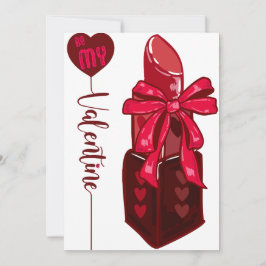 Bli min Valentine Lipstick Gift Design Inbjudningar