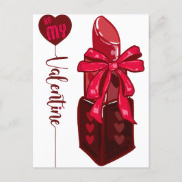 Bli min Valentine Lipstick Gift Design Vykort