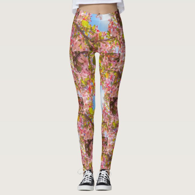 Bli min Valentine Nature blomstrar hjärtblommor Kä Leggings (Framsida)