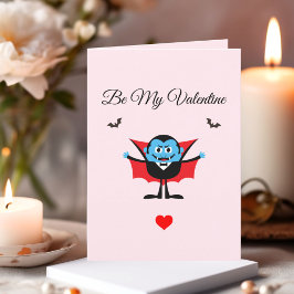 Bli min Valentine Tecknad Vampire Fladdermus Helgkort