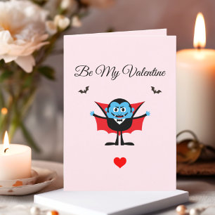 Bli min Valentine Tecknad Vampire Fladdermus Helgkort