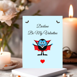 Bli min Valentine Tecknad Vampire Fladdermus Namn Vykort