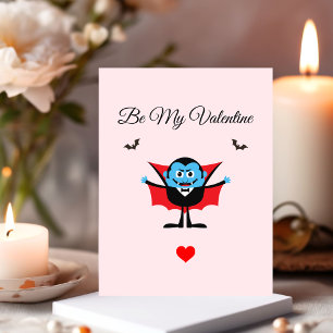Bli min Valentine Tecknad Vampire Fladdermus Vykort
