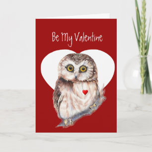 Bli min Valentine Uggla Kärlek du överlever Cute B Helgkort