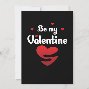 Bli min Valentine Valentines day Hearts Day Kärlek Inbjudningar