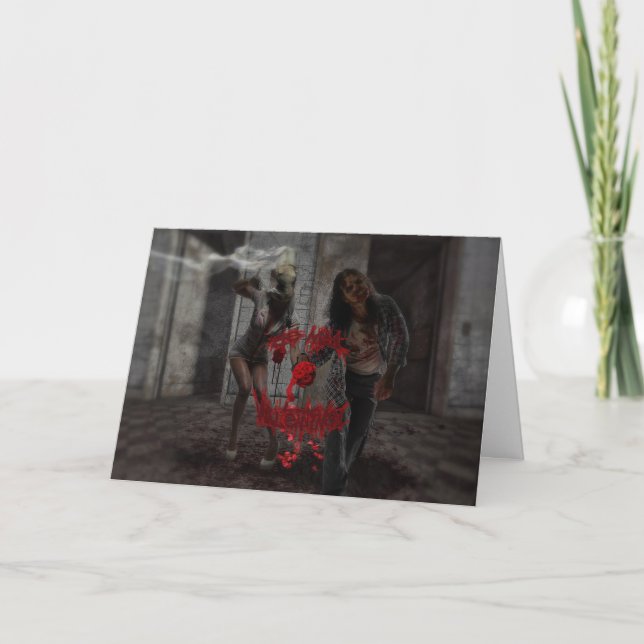 Bli min Valentine Zombie Couple Helgkort (Framsida)