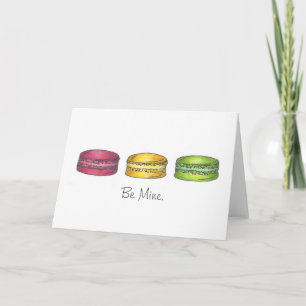 Bli Mine Macaron Cookies Valentine Day Kärlek Card Helgkort