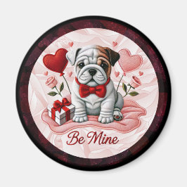 "Bli Mine Valentine English Bulldog Round Magnet