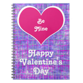 Bli Mine Valentines Dag Rosa Grid Anteckningsbok