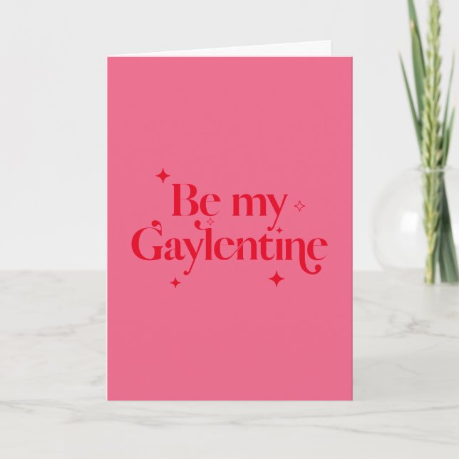 Bli mitt Gaylentine Rosa Red Gnistra Valentines Ca Helgkort (Framsida)