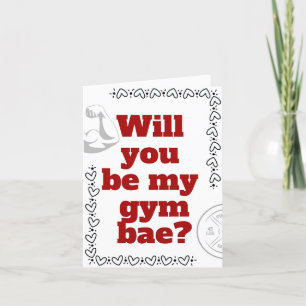 Bli mitt gym Bae Funny Valentine Day Card Helgkort