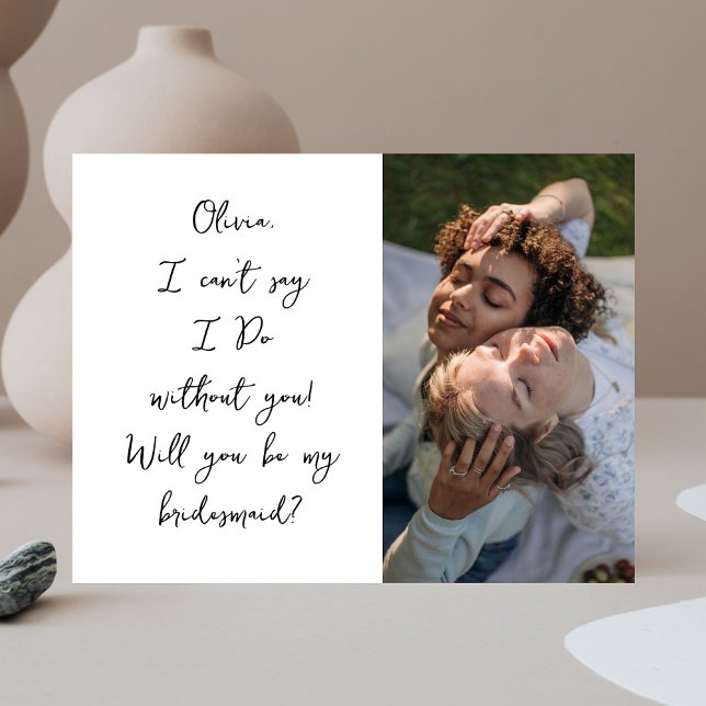 Bli mitt handskrivna foto i Bridesmaid-skript Vykort (Skapare uppladdad)