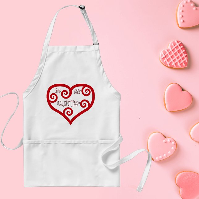 Bli mitt hjärthjärtan förkläde (Be My Valentine Heart Adult Apron)